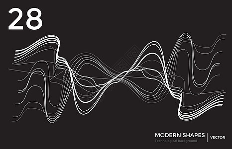 矢量现代形状技术背景海浪工程屏幕展示电子科学网络活力插图商业图片