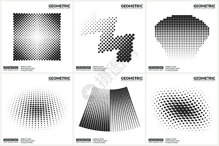 用于设计的通用半色调几何形状海浪坡度黑色艺术出版插图褪色圆形分辨率白色图片