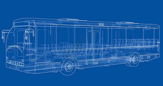 概念城市公交车  3 的矢量渲染运输商业插图驾驶汽车工程服务路线游客公共汽车图片