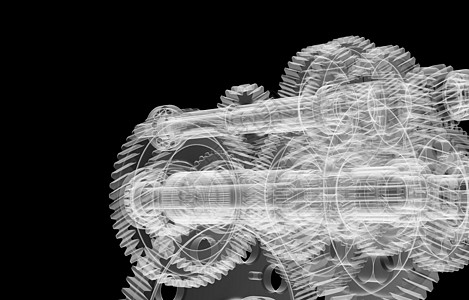 齿轮轴和轴承  X光片科学发条空气链轮历史机器机械计时器3d模拟图片