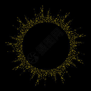 在黑色背景中孤立的黄色圆形圆平衡器图片