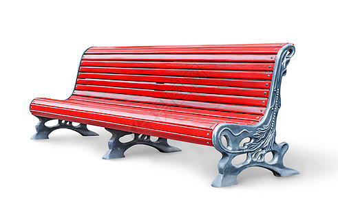 红色公园长椅手工业木板闲暇装饰品椅子硬木休息座位金属后院图片