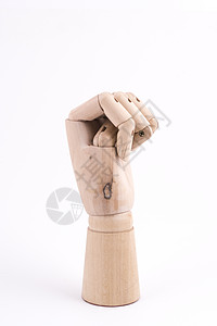 用拼接的木汉制成的拳头姿势艺术手腕运动人体工作室数字娱乐手势身体职业图片