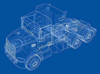 概念卡车  3 的矢量渲染物流飞机车辆绘画商品技术货运贮存船运货车图片