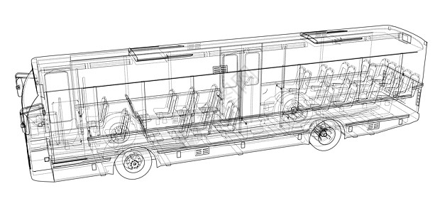 概念城市公交车  3 的矢量渲染学校蓝图车辆绘画机器路线卡通片游客乘客旅行图片