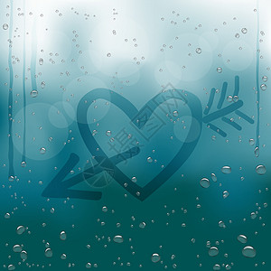 玻璃雨以箭为心 在雨窗上画箭设计图片