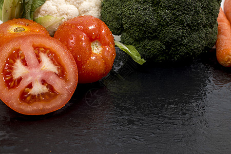 混合沙司蔬菜石板绿色石头平板片岩食物菜花团体图片