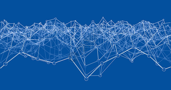 创意社交网络  3 的矢量渲染格子原子科学粒子生物学三角形蓝图建造电脑节点背景图片