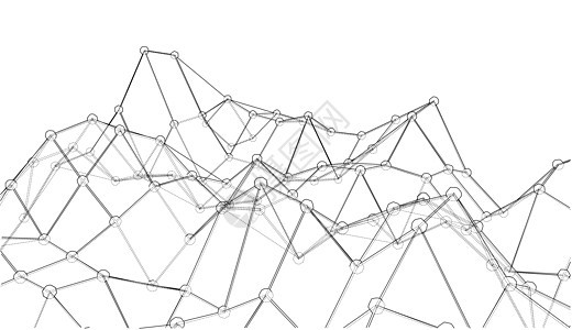 创意社交网络  3 的矢量渲染多边形格子节点粒子插图电脑科学艺术建造原子图片
