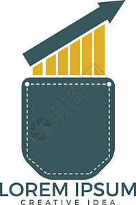 口袋交易公司Logo设计蓝色生长金融财产程式化贸易创造力标识白色房子图片