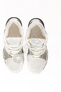 在白色背景中隔离的跑鞋对等 带有剪贴片图片