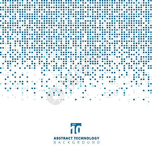 具有复制空间的抽象蓝色正方形几何技术图片