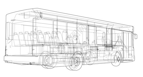 概念城市公交车  3 的矢量渲染公共汽车工程卡通片巴士路线汽车旅游机器学校旅行图片
