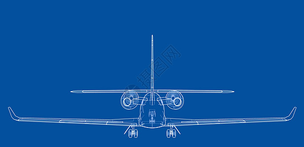 飞机蓝图 韦克托项目工业插图飞机场图表航空绘画方案运输草图图片