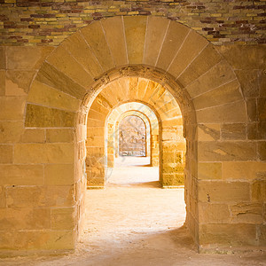 透视中的拱门秘密通道历史性小路隧道入口出口柱子旅行石头图片