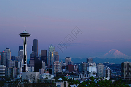 西雅图天线建筑物摩天大楼建筑天际天空风景旅游高层建筑景观港口图片