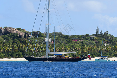 大型游艇帆船热带旅行海滩气候海洋航海假期图片