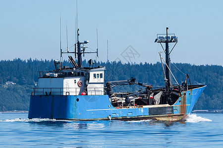 雾蓝商船海洋渔船航海血管螃蟹商业渔业钓鱼船队图片