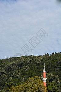 奥斯曼清真寺的米纳雷特尖塔历史性建筑脚凳火鸡旅行图片