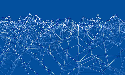 创意社交网络  3 的矢量渲染多边形节点格子科学技术电脑插图粒子艺术蓝图图片