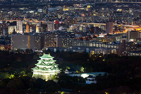 名古屋城堡空中视图公园城市旅行旅游防御文化景观花园观光建筑学图片