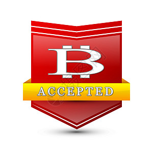 Bittcoin 加密货币红色盾牌徽章图片