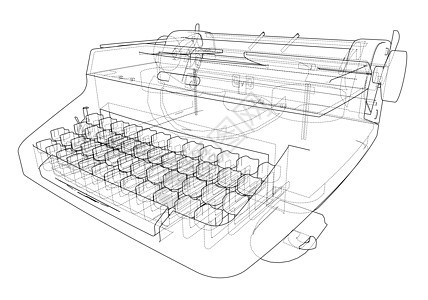 打字机的概念 韦克托古董作家打印插图艺术创造力作者文档绘画草图背景图片