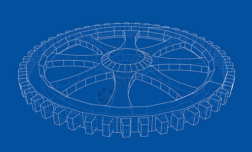 齿轮草图 韦克托建造工业工具机械框架工程车轮机器插图团队图片