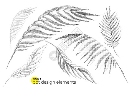普遍趋势多点叶集 虚线明亮粗体元素 c动画片生态墙纸邀请函植被植物装饰品过渡热带叶子图片