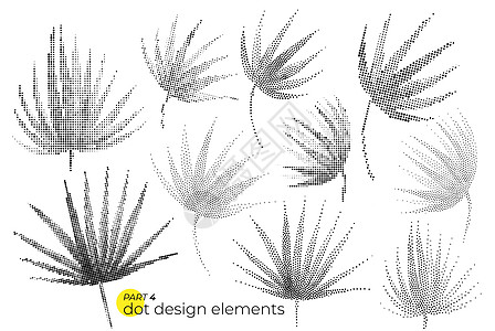 普遍趋势多点叶集 虚线明亮粗体元素 c过渡婚礼装饰品动画片斑点插图树叶邀请函热带植被图片
