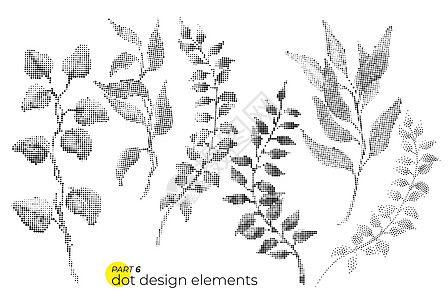 普遍趋势多点叶集 虚线明亮粗体元素 c植物装饰品艺术过渡叶子花园婚礼植被坡度生态图片