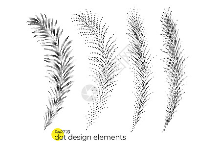 普遍趋势多点叶集 虚线明亮粗体元素 c墙纸邀请函树叶动画片斑点婚礼叶子插图花园生态图片