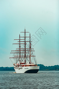 3艘旗帆帆船海洋古董巡航材料旅行海盗桅杆双桅帆船赛历史图片