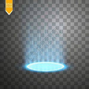 神奇的幻想门户 未来传送 灯光效果 夜景的蓝色蜡烛光线与透明背景上的火花 讲台的空光效果 迪斯科俱乐部舞池宇宙漩涡门户网站推介会图片