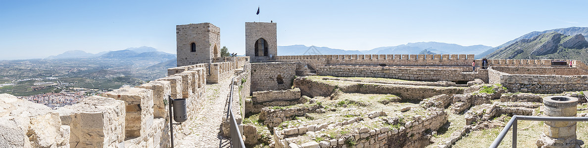 圣卡塔琳娜城堡内全景 西班牙Jaen建筑堡垒遗产废墟旅行旅游地标历史性石方历史图片