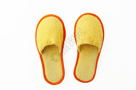 多色软软软拖鞋 在白色背形上被孤立旅行酒店材料鞋类闲暇橙子地面卧室配饰浴室图片