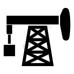 石油泵图标黑色插图平面样式简单图像建造管道炼油厂工业燃料绘画技术钻头萃取汽油图片