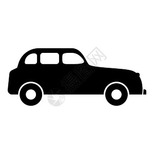 汽车发动机舱复古车图标黑色插图平面样式简单图像轿车敞篷车机器车辆乡愁引擎维修艺术俱乐部汽车插画