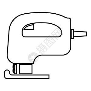 Fretsaw 电动钥匙孔锯图标黑色插图平面样式简单图像服务拼图木工器具木匠木头实施刀刃建筑工作图片