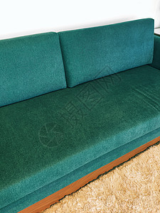 简单绿色沙发的复古风格图片