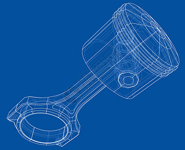 活塞草图  3 的矢量渲染设计师草稿引擎建造创造力工程师金属技术力量运动背景图片
