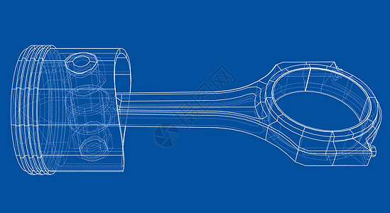 活塞草图  3 的矢量渲染创造力引擎工程师金属圆圈力量技术草稿绘画运动图片