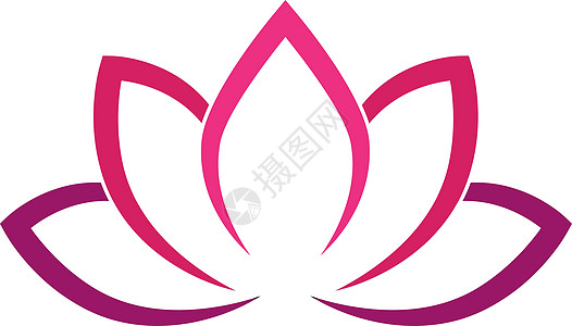 粉紫色的书法莲花 瑜伽符号 它制作图案的简单平面矢量图装饰品标识艺术刷子叶子冥想沙龙植物花瓣插图图片