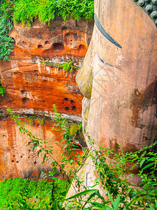 Dafo  中国四川省Leshan的巨型佛像石头文化建筑学岩石雕刻艺术雕塑吸引力地标宗教图片