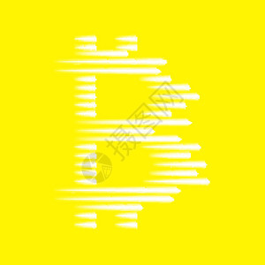 黄色背景上具有光效和速度发光线的数字比特币符号互联网硬币灰尘贸易线条现金交换密码艺术经济背景图片