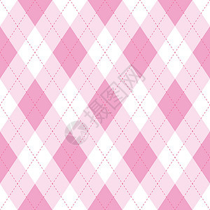 粉红色菱形无缝图案背景 带虚线的菱形 它制作图案的简单平面矢量图背景图片