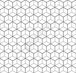 Heaxgon 无缝模式 白色背景上薄而厚的黑色六角形网络的双重网络 它制作图案矢量立方体织物墙纸几何学蜂蜜装饰蜜蜂艺术插图几何图片