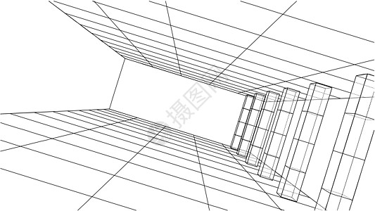 3D 轮廓内部 韦克托工程住房印刷地面设计师项目建筑学插图线条公寓图片