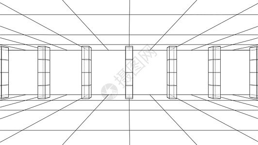 3D 轮廓内部 韦克托建筑学办公室建造线条项目住房草图蓝图原理图店铺图片