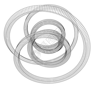 Torus 大纲 3d 矢量投影艺术绘画建造立方体草图蓝图虫洞风格几何学路口图片